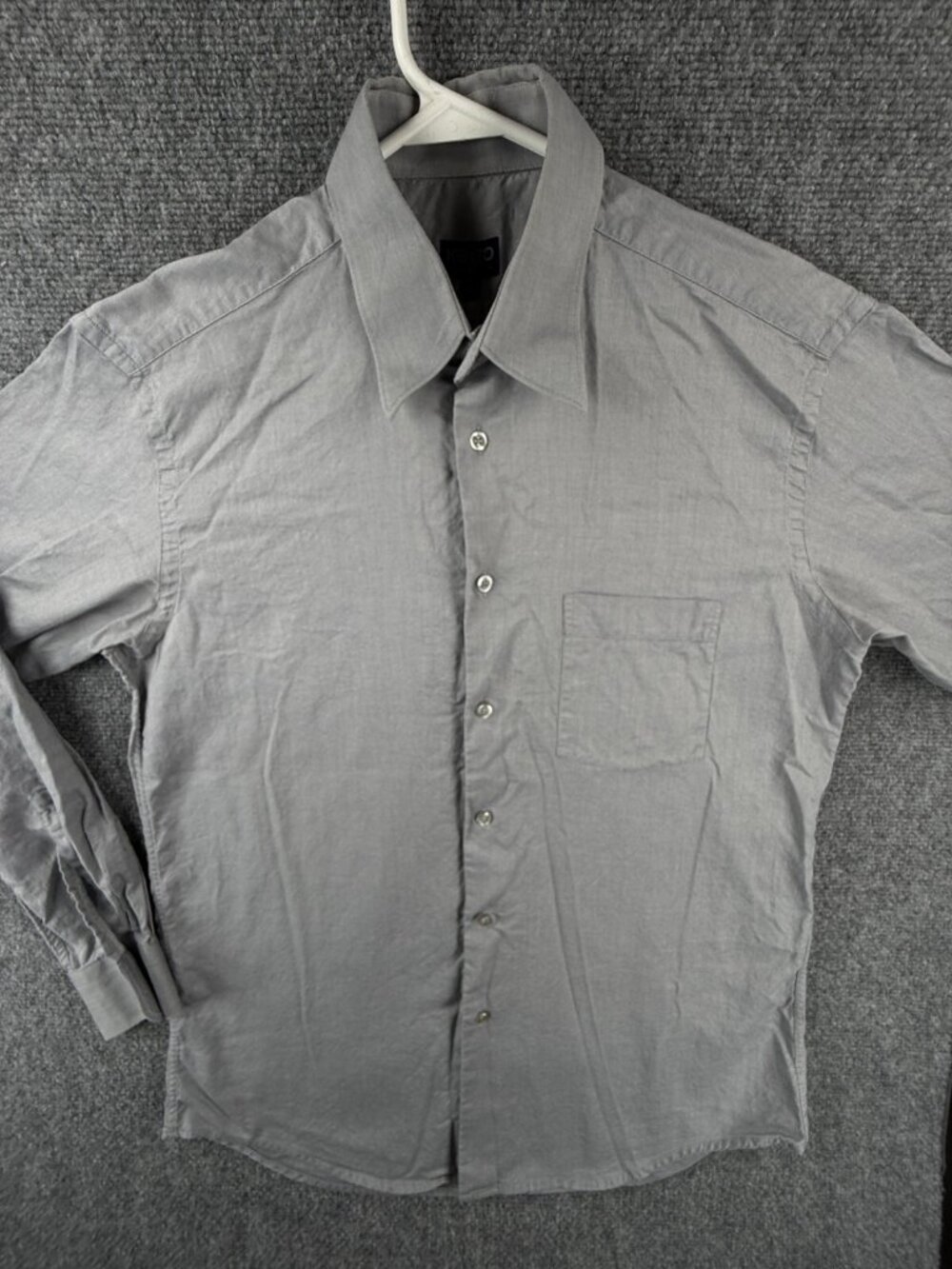 Kenzo Men Homme Gray 15.5 (40) Button Up Shirt Long Sleeve Cotton Designer Point